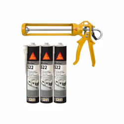 Présentation : Pack Caravan SIKA - 3 colles mastic Sikaflex 522 Caravan 300ml - Pistolet manuel MK2 EVO 300 ml , idéal pour v ...