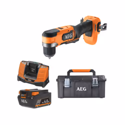 P résentation : Pack AEG 18V - Perceuse-visseuse d'angle Brushless Subcompact - Batterie 4.0 Ah - Chargeur - Caisse de rangem ...