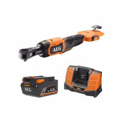 P résentation : Pack AEG 18V - Clé à cliquet Brushless 75Nm - Batterie 4.0 Ah - Chargeur , conçue pour des opérations de viss ...