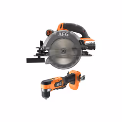 Présentation : Le pack AEG Perceuse-visseuse d'angle - Scie circulaire - 18 V - Subcompact - Brushless rassemble deux outils  ...