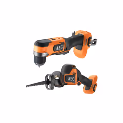 Présentation : Le pack AEG Perceuse-visseuse d'angle - Scie circulaire - 18 V - Subcompact - Brushless rassemble deux outils  ...
