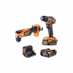Présentation : Le pack AEG Perceuse-visseuse - Perceuse-visseuse d'angle - 18 V - Subcompact - Brushless - 2 Batteries 2,0 Ah ...