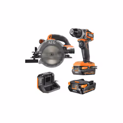 Présentation : Le pack AEG Perceuse-visseuse - Scie circulaire - 18 V - Subcompact - Brushless - 2 Batteries 2,0 Ah - Chargeu ...