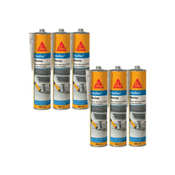 Sika - Lot de 6 colles mastic flex Marine - Noir - 300ml
