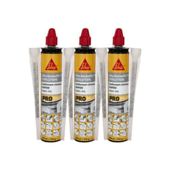 Sika - Lot de 3 résines de scellement chimique rapide Anchorfix-1 Evolution - Gris - 300ml