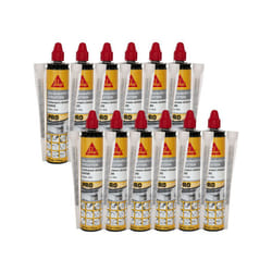 Lot de 12 résines de scellement chimique rapide Sika Anchorfix-1 Evolution - Gris - 300ml