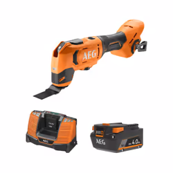 P résentation : Pack AEG 18V - Outil multifonctions Brushless - Batterie 4.0 Ah - Chargeur , idéal pour le ponçage, polissage ...