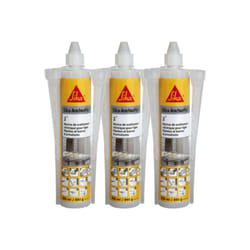 Lot de 3 résines de scellement chimique Sika Sika AnchorFix 2 Plus - Gris - 300 ml