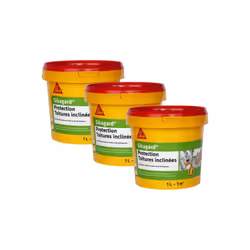 Présentation : Lot de 3 peintures de protection SIKA Sikagard Protection Toiture inclinée - Beige - 3 x 1L , adhère sur de no ...