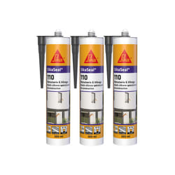 Sika - Lot de 3 mastic silicone Seal 110 Menuiserie & Vitrage - Anthracite - 300ml