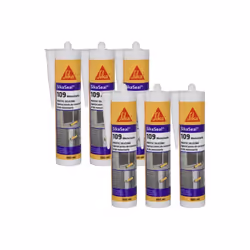Lot de 6 mastics silicone SIKA SikaSeal 109 Menuiserie - Beige - 300ml