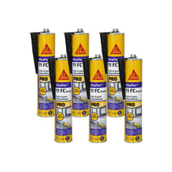 Sika - Lot de 6 mastics colle flex 11 fc+ Evolution - Noir - 300ml