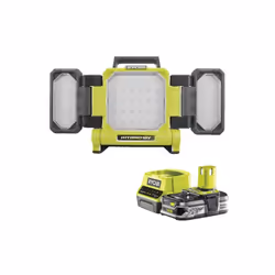 Présentation : Pack RYOBI Triple panneau lumineux LED 18V One+ 3000 Lumens RLP18-0 - 1 Batterie 2.5Ah - 1 Chargeur rapide RC1 ...