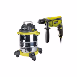 Présentation : Le pack RYOBI contient un a spirateur eau et poussière et une perceuse à percussion idéal pour réaliser des tr ...