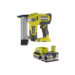 Présentation : Pack RYOBI Agrafeuse à air comprimé 18V One+ R18GS18-0 - 1 Batterie 5.0Ah - 1 Chargeur rapide RC18120-150 , av ...