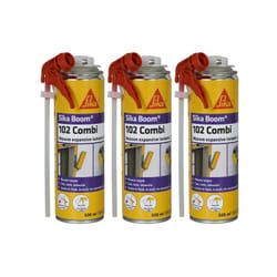 Sika - Lot de 3 mousses polyuréthanes expansives Boom 102 Combi - 500ml