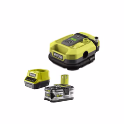 Présentation : Le pack RYOBI gonfleur compresseur 18V R18MI-0 - 1 batterie 5.0Ah - 1 chargeur rapide RC18120-150 est composé  ...