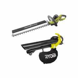 Présentation : Le pack RYOBI Taille-haies électrique 600W RHT6160RS - Souffleur aspiro-broyeur électrique 3000W 3en1 RBV3000C ...