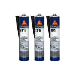 Sika - Lot de 3 colles mastic marine flex 291i - Noir - 300ml