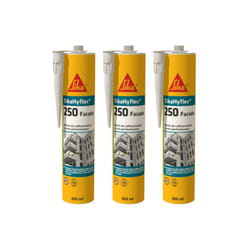Sika - Lot de 3 mastics haute performance Hyflex 250 Façade - Gris béton - 300ml