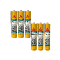 Sika - Lot de 6 mastics haute performance Hyflex 250 Façade - Gris béton - 300ml
