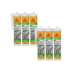 Sika - Lot de 6 mastics acryliques seal 107 Joint et fissure - Blanc - 300ml