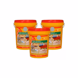Présentation : Lot de 3 peintures de sol mono-composante SIKA Sikasol W - Gris béton - 5L , résistante à l'humidité, cette pe ...