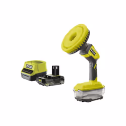 Présentation : Le pack RYOBI Brosse motorisée 18V One+ R18CPS-0 - 1 Batterie 2.0Ah - 1 chargeur rapide 2.0Ah RC18120-120 , co ...