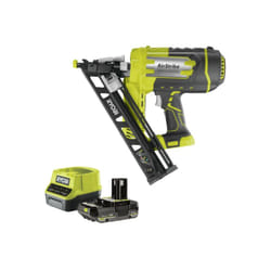Pack Ryobi Cloueur de finition incliné à air comprimé R15GN18-0 - 18V One+ - 1 batterie 2.0Ah - 1 chargeur rapide RC18120-120