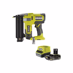 Description générale Pack RYOBI Cloueur d'assemblage air comprimé R18GN18-0 - 18V One+ - 1 batterie 2.0Ah - 1 chargeur rapide ...