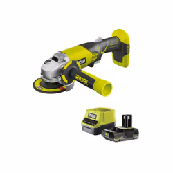 Présentation : Pack RYOBI Meuleuse d'angle R18AG-0 - 18 V One+ - 1 batterie 2.0Ah - 1 chargeur rapide RC18120-120 , Meuleuse ...