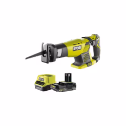 Présentation : Le pack RYOBI contient une scie sabre RYOBI 18V One+ et ses accessoires : une batterie 2.0Ah et un chargeur .  ...