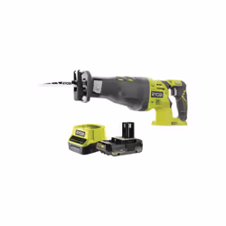 Présentation : Le pack RYOBI contient une scie sabre RYOBI 18V One+ et ses accessoires : une batterie 2.0Ah et un chargeur .  ...