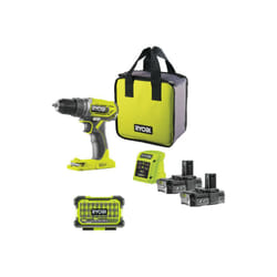 Ryobi - Pack Perceuse Visseuse R18DD2-220S - 18V One Plus - 2 batteries 2,0Ah - 1 chargeur - Coffret antichocs 31 accessoires de vissage RAK31MSD