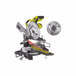Présentation : Ce pack RYOBI est composé d'une scie à onglet radiale électrique RYOBI - EMS254L et de son accessoire : une la ...