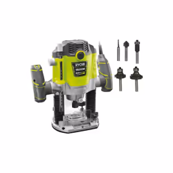 Présentation : Le pack RYOBI contient une défonceuse électrique RYOBI - RRT1600-K et son accessoire : un coffret de 5 fraises ...