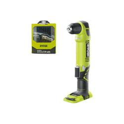 Ryobi - Pack Perceuse-visseuse d'angle RAD1801M - 18V One+ sans batterie ni chargeur - Coffret 69 accessoires mixtes perçage et vissage RAK69MIX