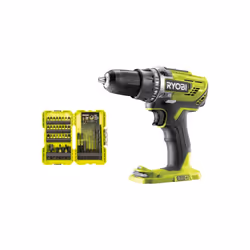 Présentation : Ce pack RYOBI comprend une perceuse-visseuse R18DD3-0 - 18V One+ sans batterie ni chargeur , idéale pour réali ...