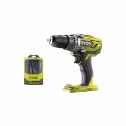 Présentation : Ce pack RYOBI comprend une perceuse-visseuse R18DD3-0 - 18V One+ sans batterie ni chargeur , idéale pour réali ...