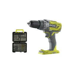 Ryobi - Pack Perceuse à percussion R18PD3-0 - 18V One+ sans batterie ni chargeur - Coffret 60 accessoires - perçage et vissage RAK60DDF