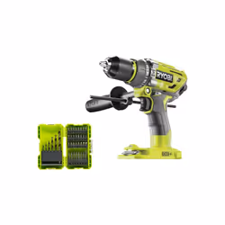 Présentation : Ce pack RYOBI comprend une perceuse-visseuse à percussion R18PD7-0 - Brushless One+ sans batterie ni chargeur ...