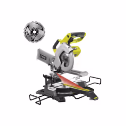Présentation : Ce pack RYOBI comprend une scie à onglet radiale R18MS216-0 - 18V One Plus - sans batterie ni chargeur , pour  ...