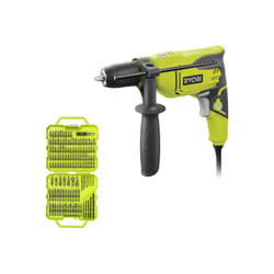Ryobi - Pack Perceuse à percussion RPD500-GC - 500W - Coffret RAK127DDSD - 127 accessoires de vissage perçage