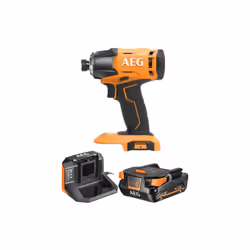 Présentation : Le pack AEG Visseuse à chocs- BSS18C2-0 - 18V - 1 batterie 2.0Ah - 1 chargeur - SETL1820S contient un outil à  ...