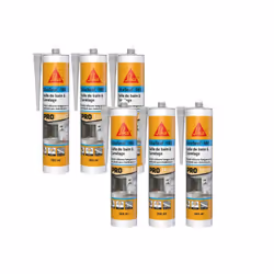 Présentation : Ce mastic silicone SIKA Sikaseal-180 Salle de bain & carrelage - Transparent - 300ml , élastique et flexible, ...