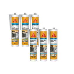 Sika - Lot de 6 mastics silicone seal-180 Salle de bain & carrelage - Transparent - 300ml