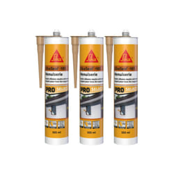 Lot de 3 mastics silicone Sika Sika seal-185 Menuiserie - Beige pierre - 300ml