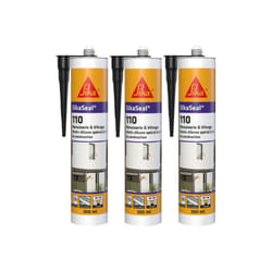 Sika - Lot de 3 mastics silicone Seal 110 Menuiserie & Vitrage - Noir - 300ml