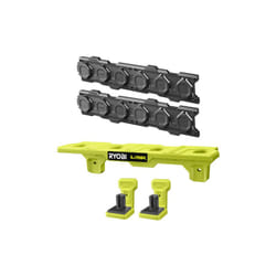 Ryobi - Pack Système link 2 rails muraux - Étagère pour batteries 18V - 2 supports pour outils électroportatifs
