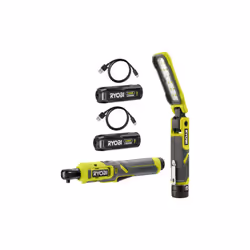 Présentation : Ce pack RYOBI 4V Clé à cliquet - Lampe de travail - 2 Batteries 2,0Ah - 2 Câbles USB contient une clé à clique ...